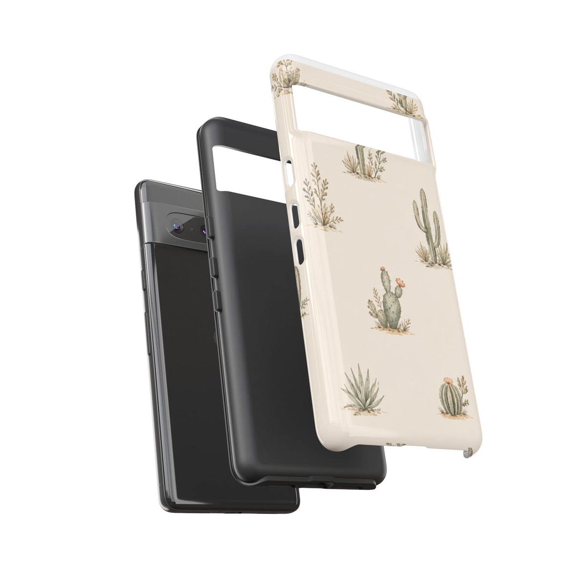 Cactus Pattern Tough Phone Case — Desert Floral Protective Cover