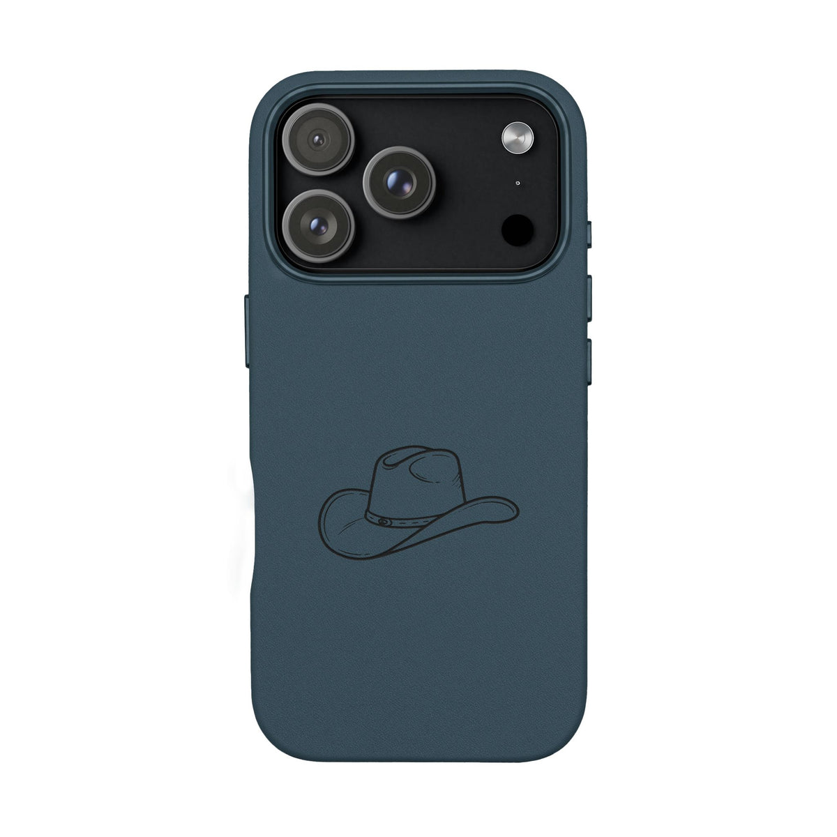 Étui Téléphone Cuir Gravé — Chapeau de Cowboy