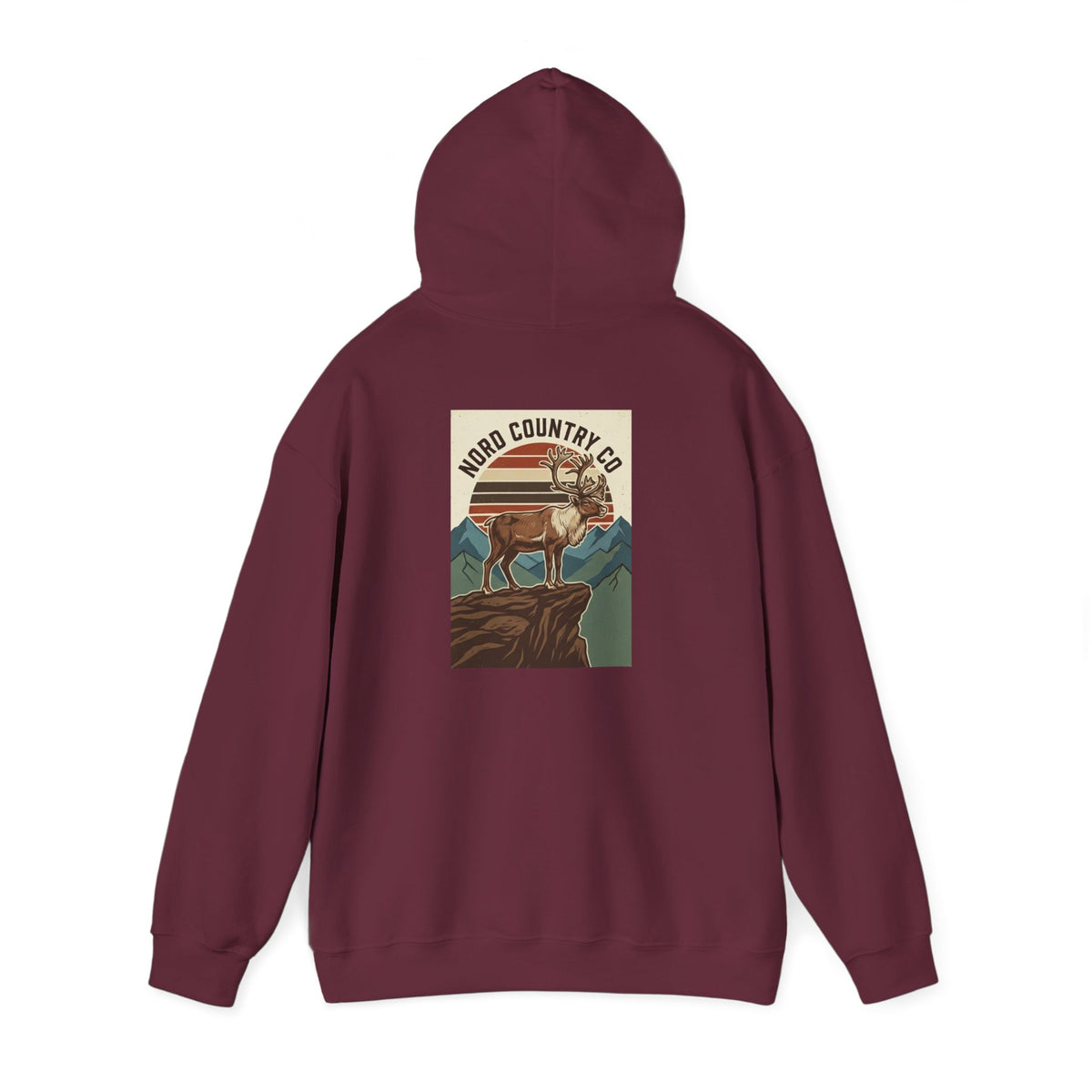 Reindeer Mountain Hoodie — Retro Sunset