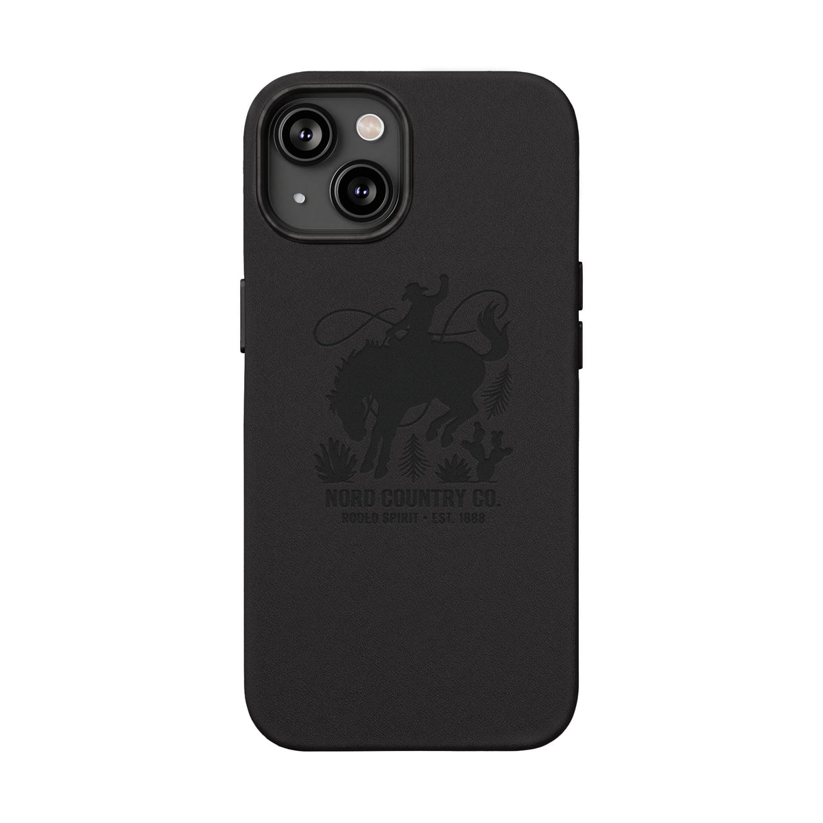 Étui Téléphone Cuir Gravé — Design Minimaliste Chameau