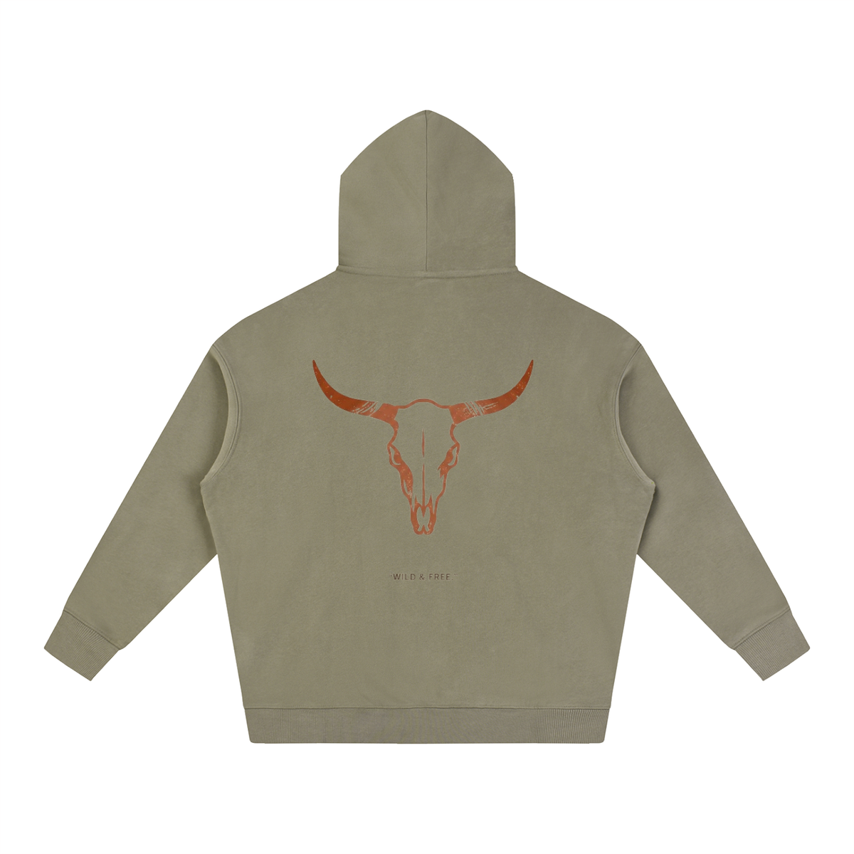 Coton Ouaté Oversize — Crâne de Longhorn Sauvage