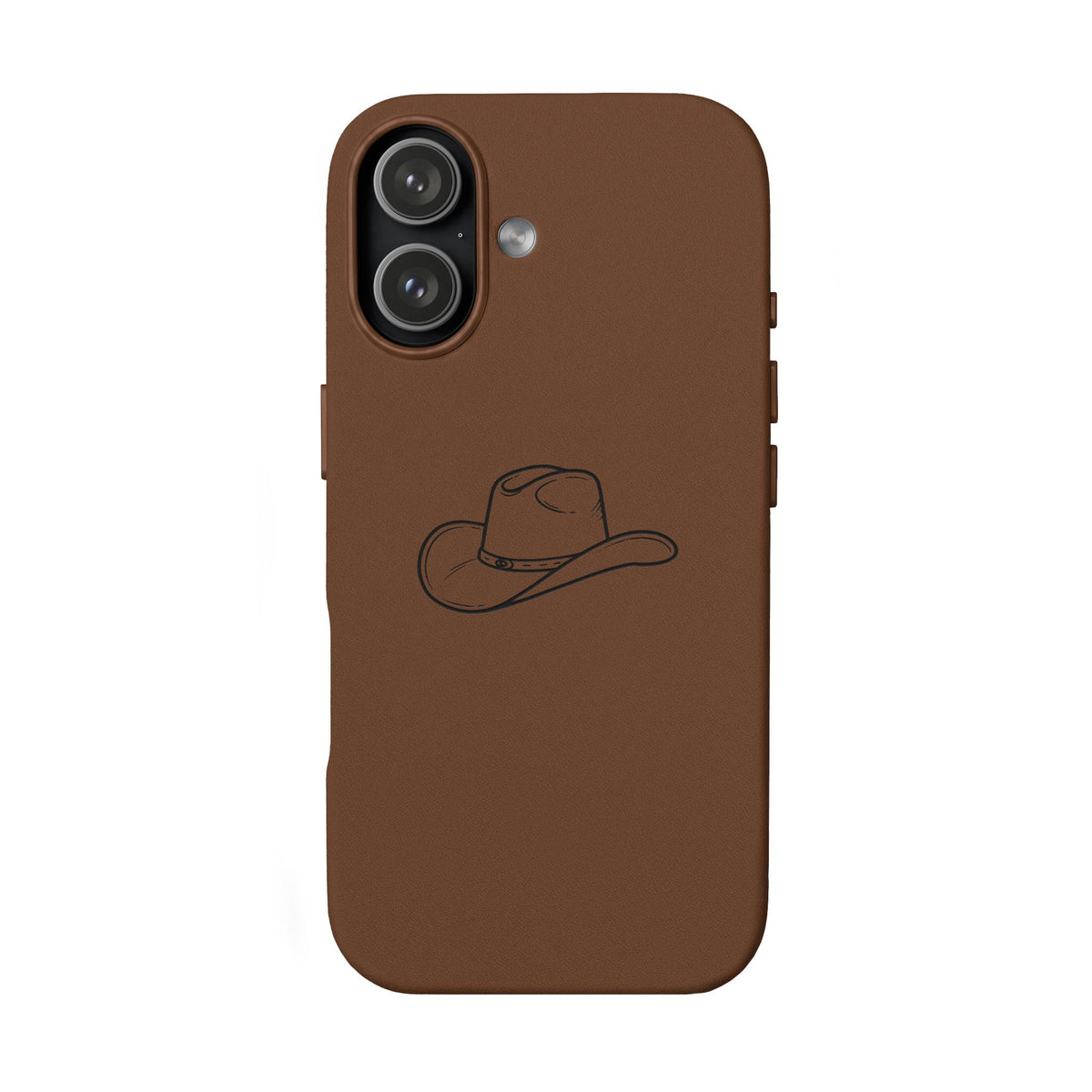 Étui Téléphone Cuir Gravé — Chapeau de Cowboy
