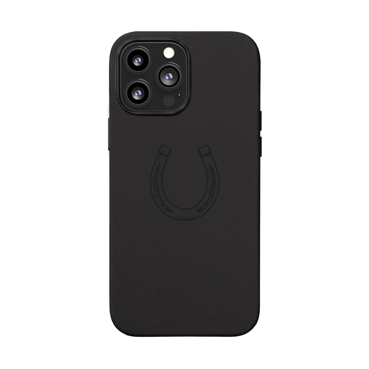 Étui Téléphone Cuir Gravé — Fer à Cheval Minimaliste