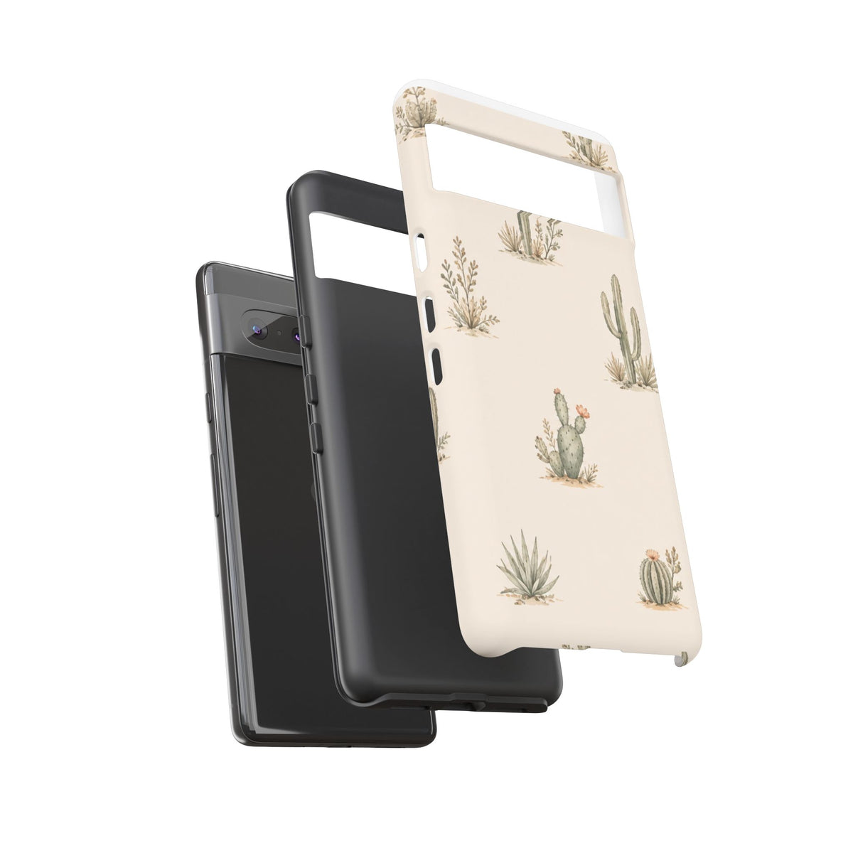 Cactus Pattern Tough Phone Case — Desert Floral Protective Cover