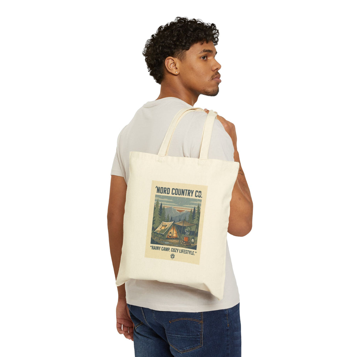 Tote Bag Toile — Camping Sous la Pluie