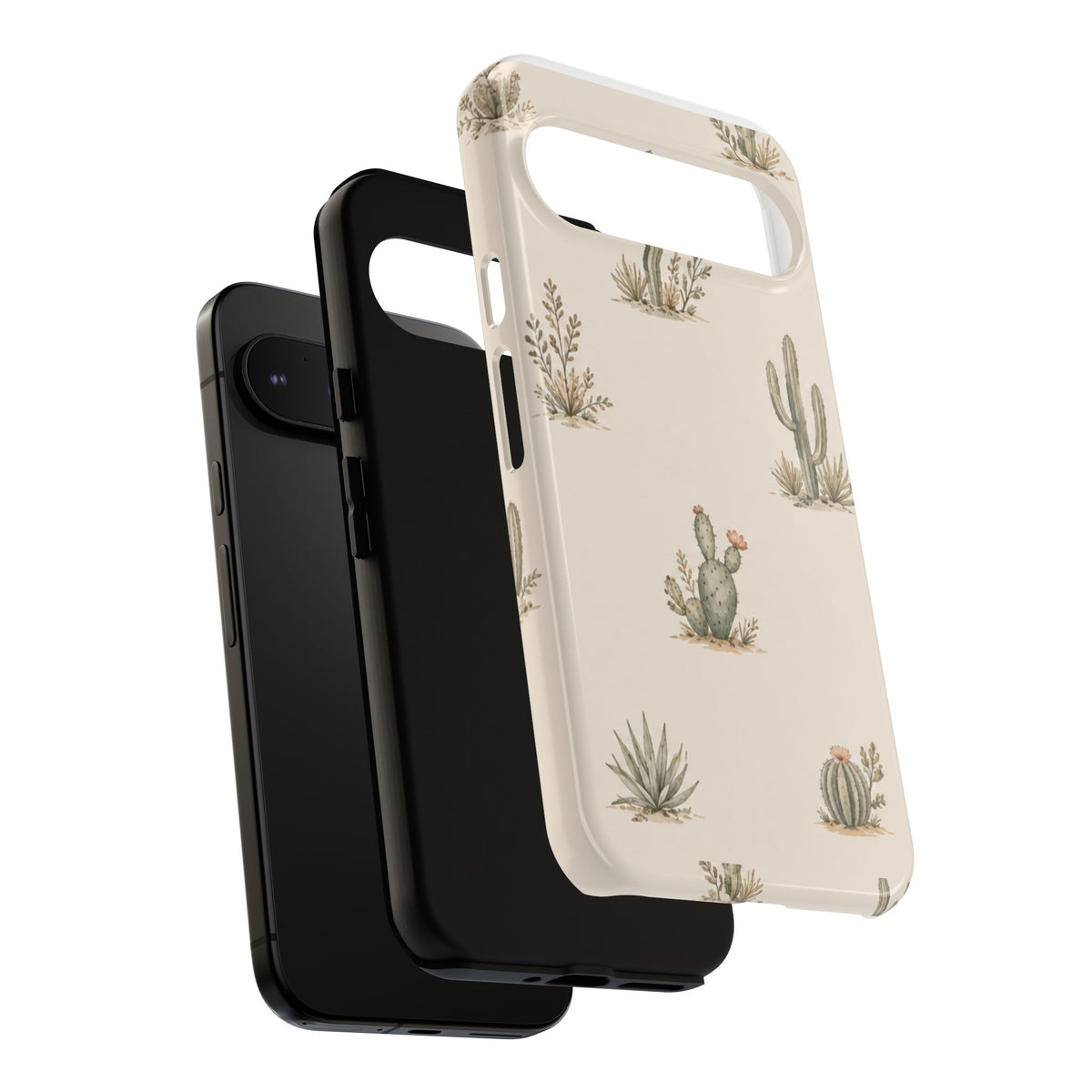 Cactus Pattern Tough Phone Case — Desert Floral Protective Cover