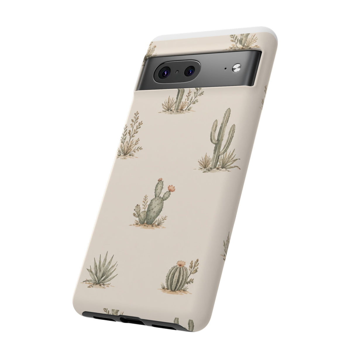 Cactus Pattern Tough Phone Case — Desert Floral Protective Cover