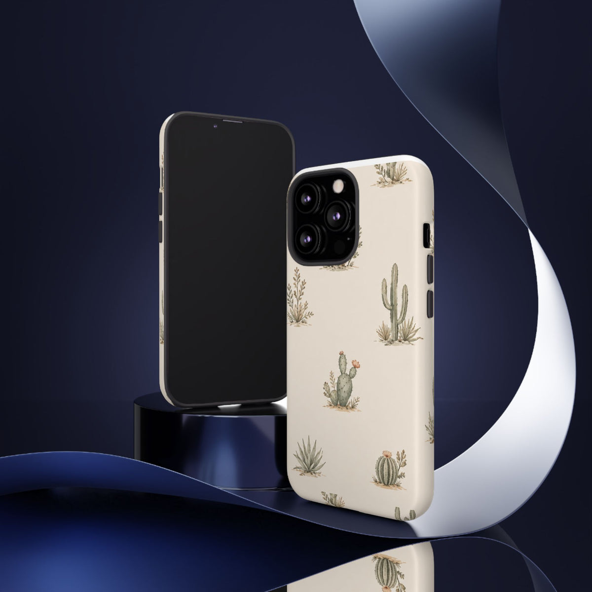 Cactus Pattern Tough Phone Case — Desert Floral Protective Cover