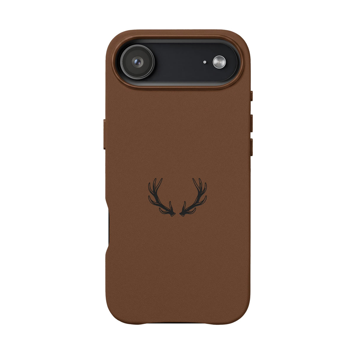 Étui Téléphone Cuir Gravé — Bois de Cerf Minimaliste