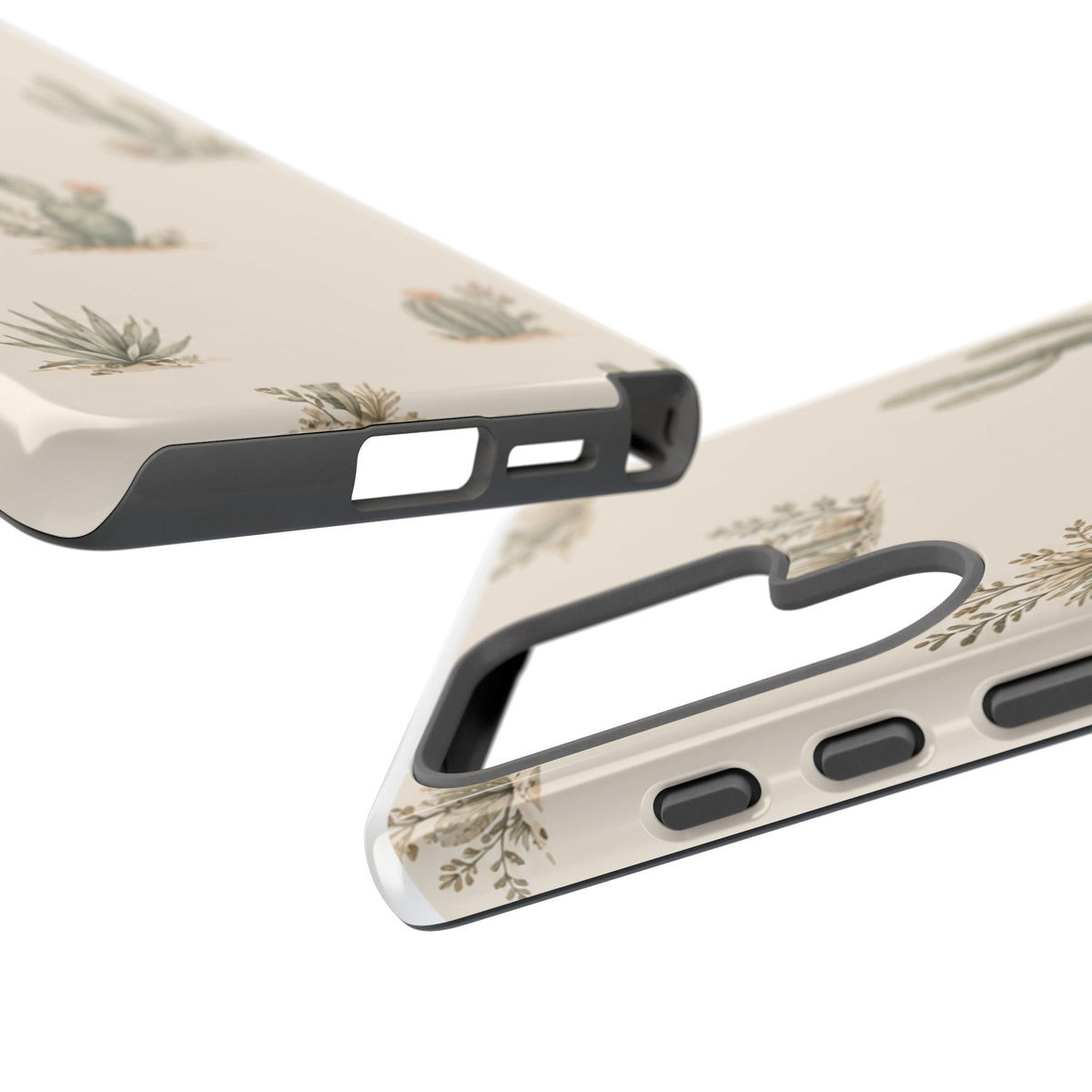 Cactus Pattern Tough Phone Case — Desert Floral Protective Cover