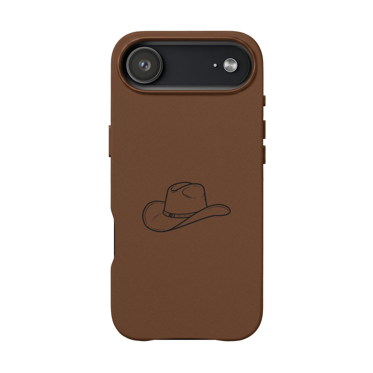 Étui Téléphone Cuir Gravé — Chapeau de Cowboy
