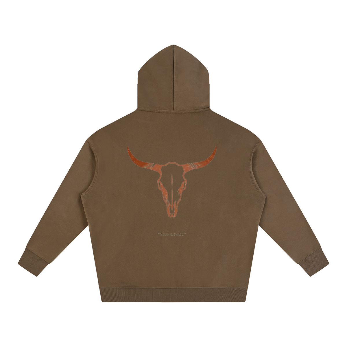 Coton Ouaté Oversize — Crâne de Longhorn Sauvage