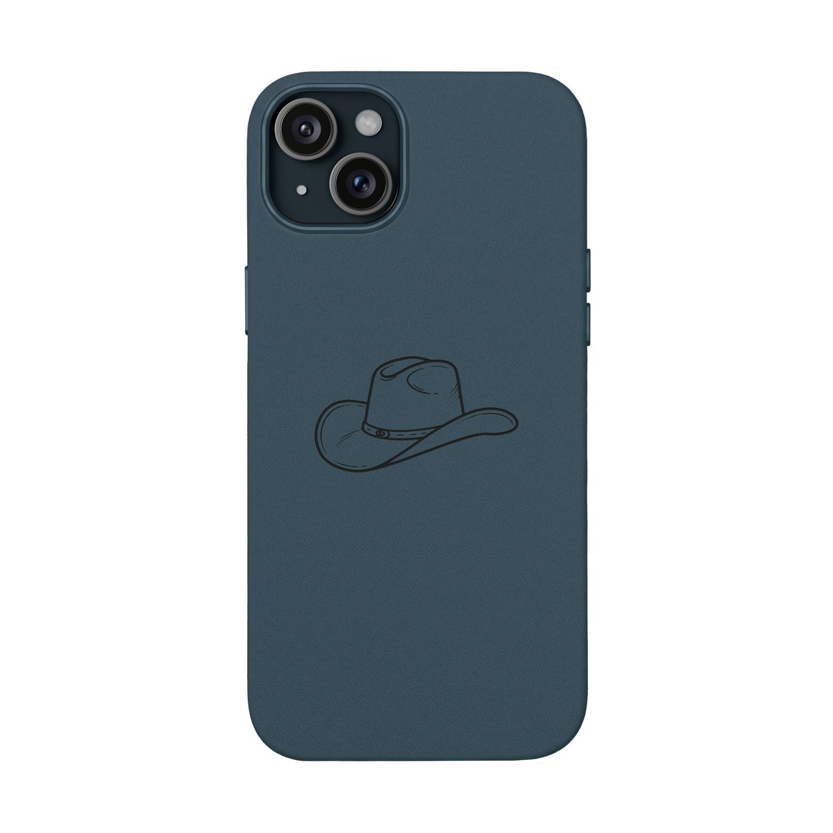 Étui Téléphone Cuir Gravé — Chapeau de Cowboy