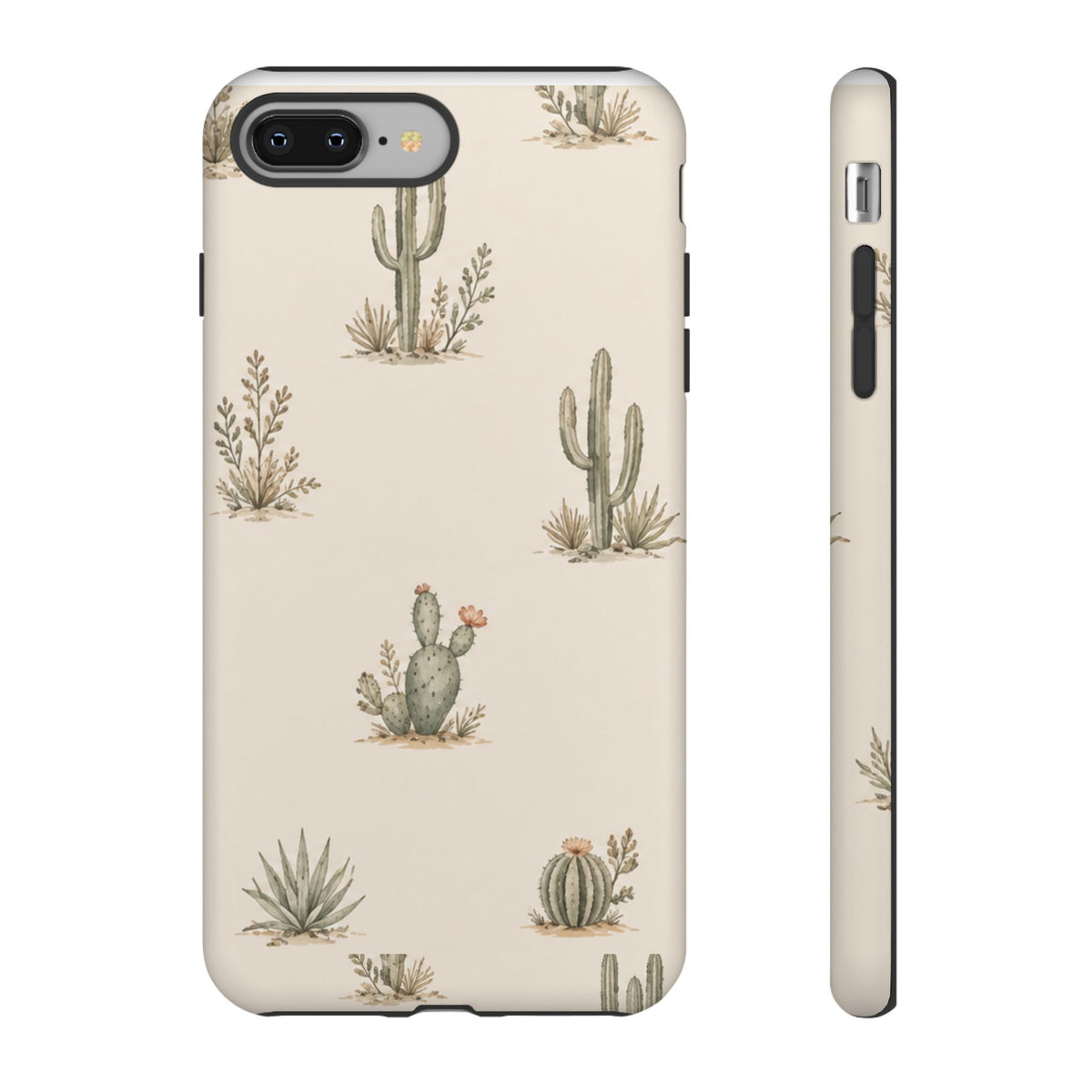 Cactus Pattern Tough Phone Case — Desert Floral Protective Cover