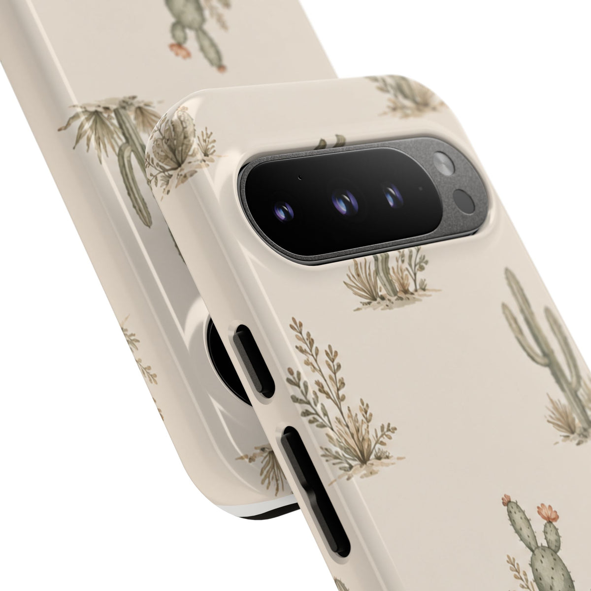Cactus Pattern Tough Phone Case — Desert Floral Protective Cover