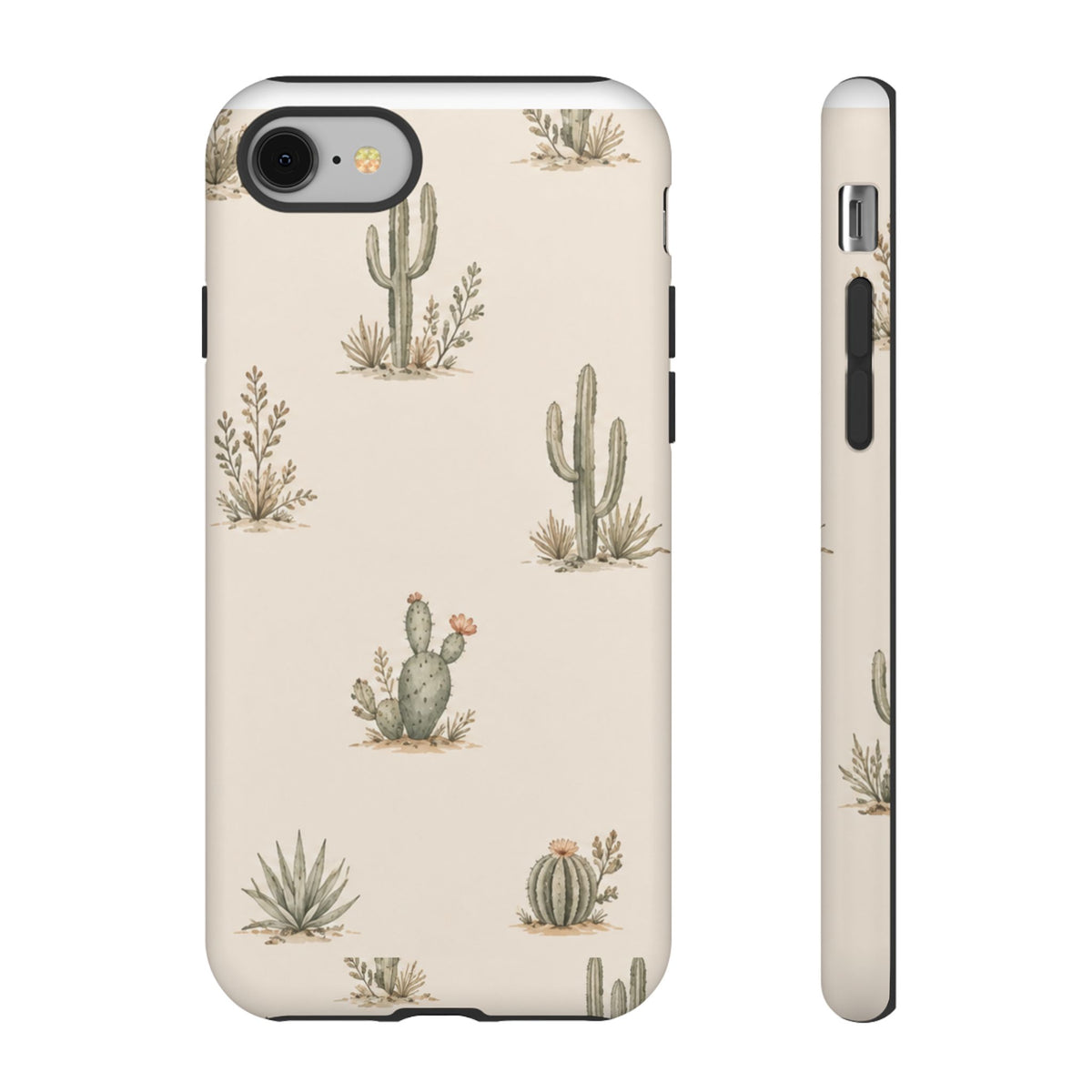 Cactus Pattern Tough Phone Case — Desert Floral Protective Cover