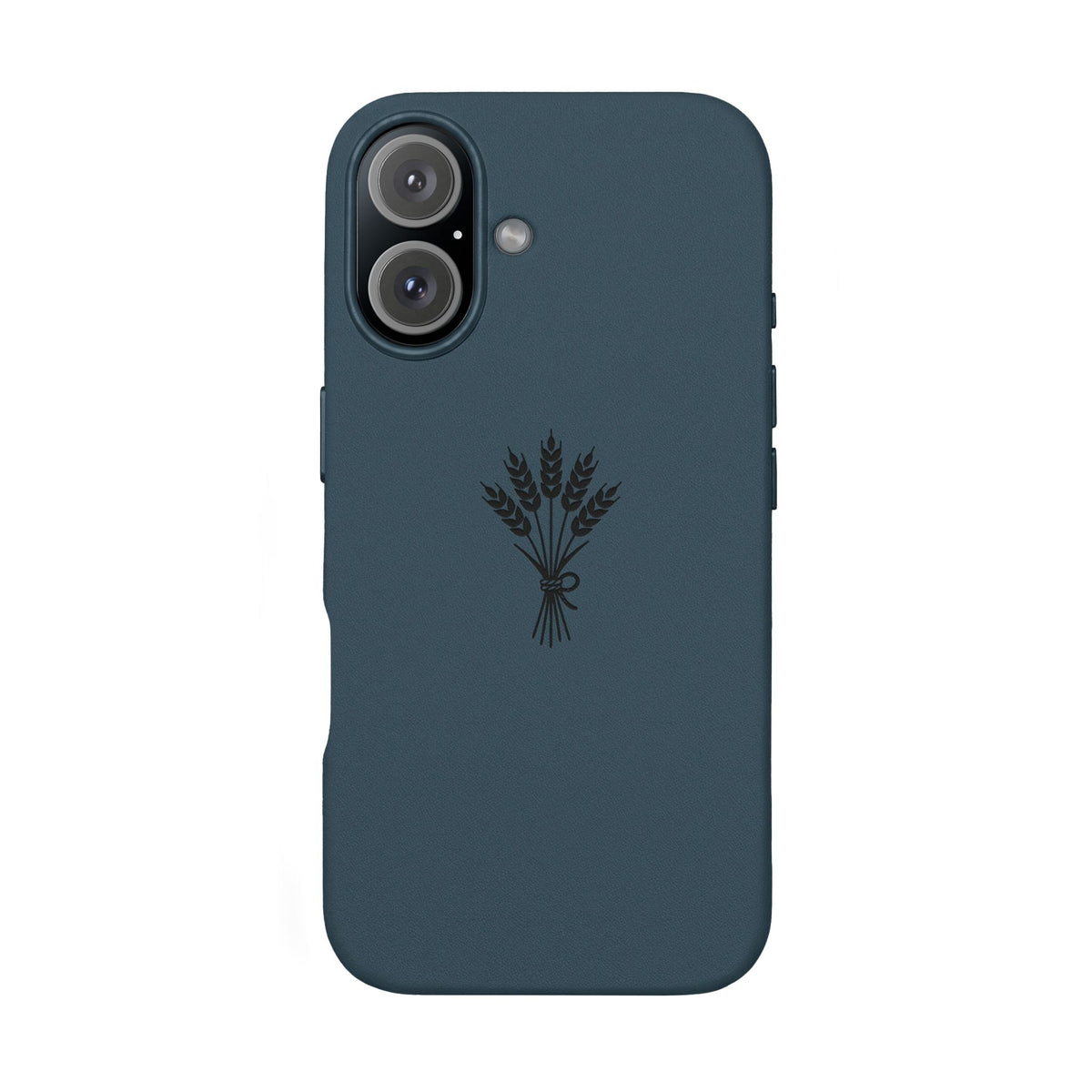 Étui Téléphone Cuir Gravé — Bouquet de Blé Minimaliste