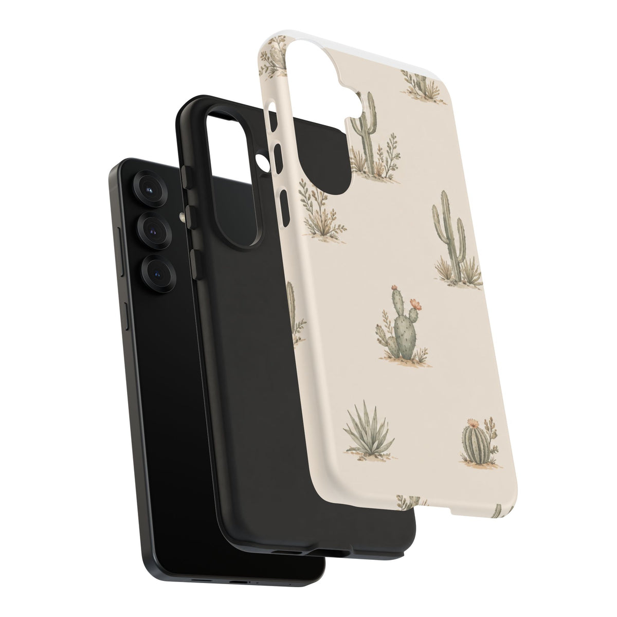 Cactus Pattern Tough Phone Case — Desert Floral Protective Cover