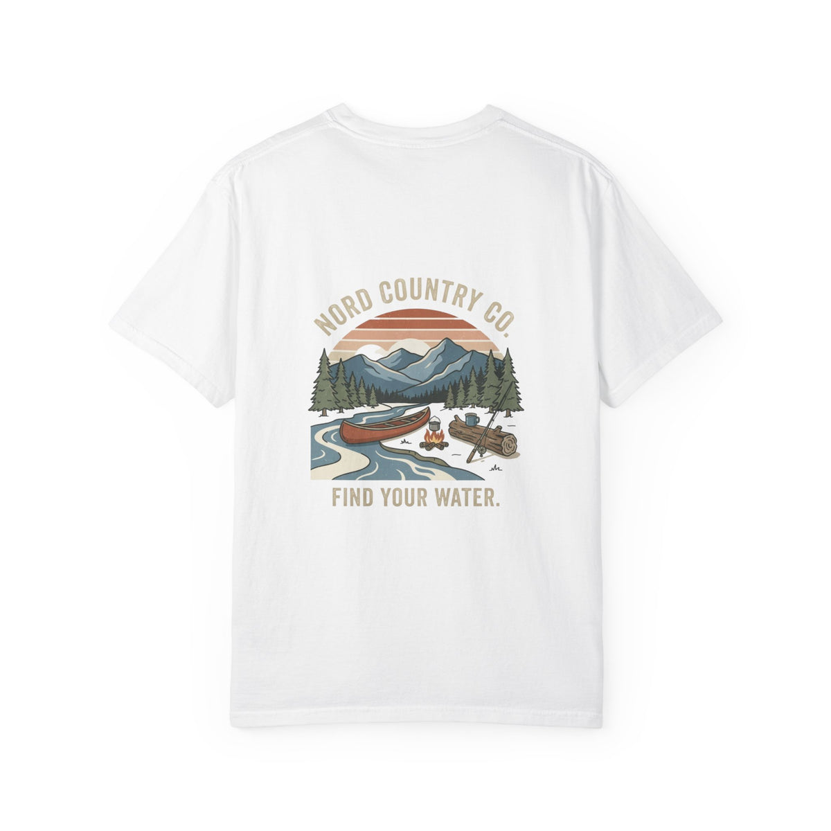 Find Your Water Outdoor T-shirt — Nord Country Co. Canoe & Mountain Graphic