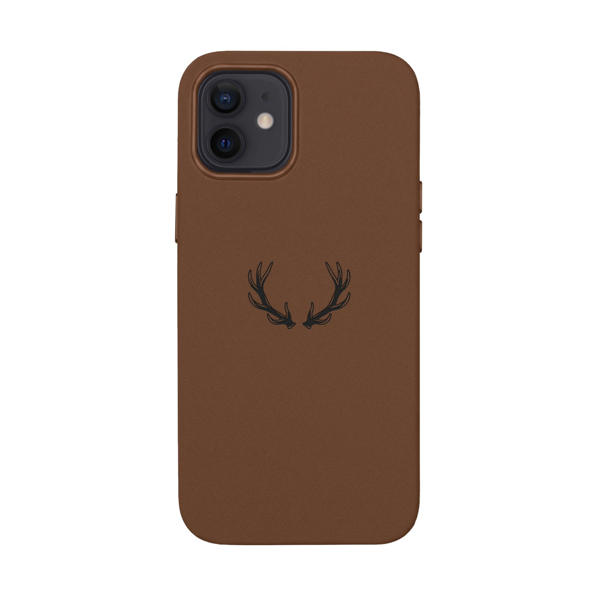 Étui Téléphone Cuir Gravé — Bois de Cerf Minimaliste