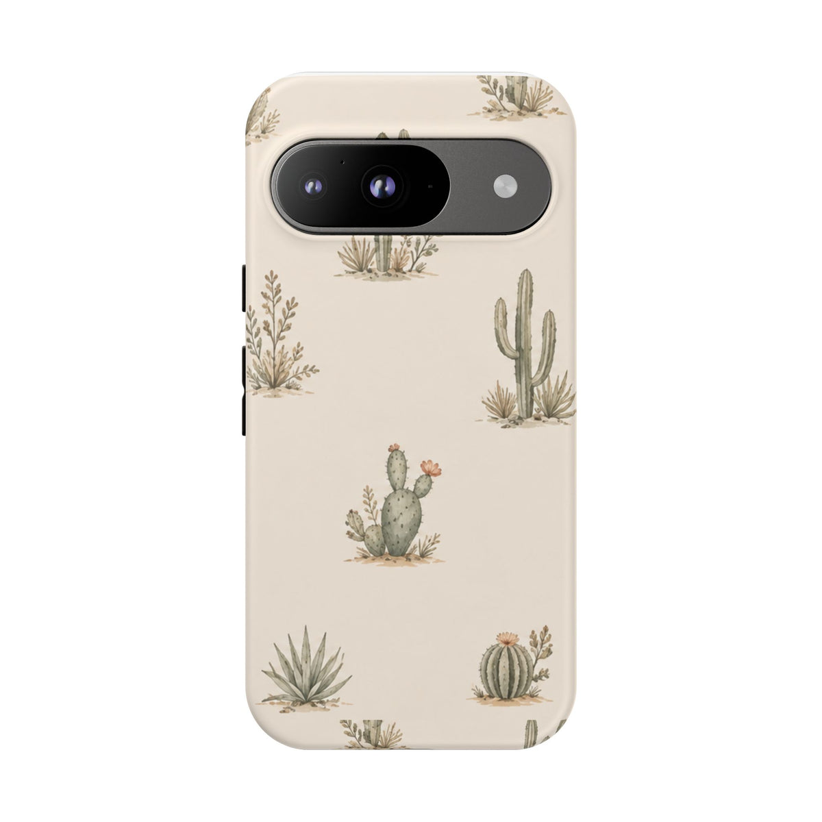 Cactus Pattern Tough Phone Case — Desert Floral Protective Cover