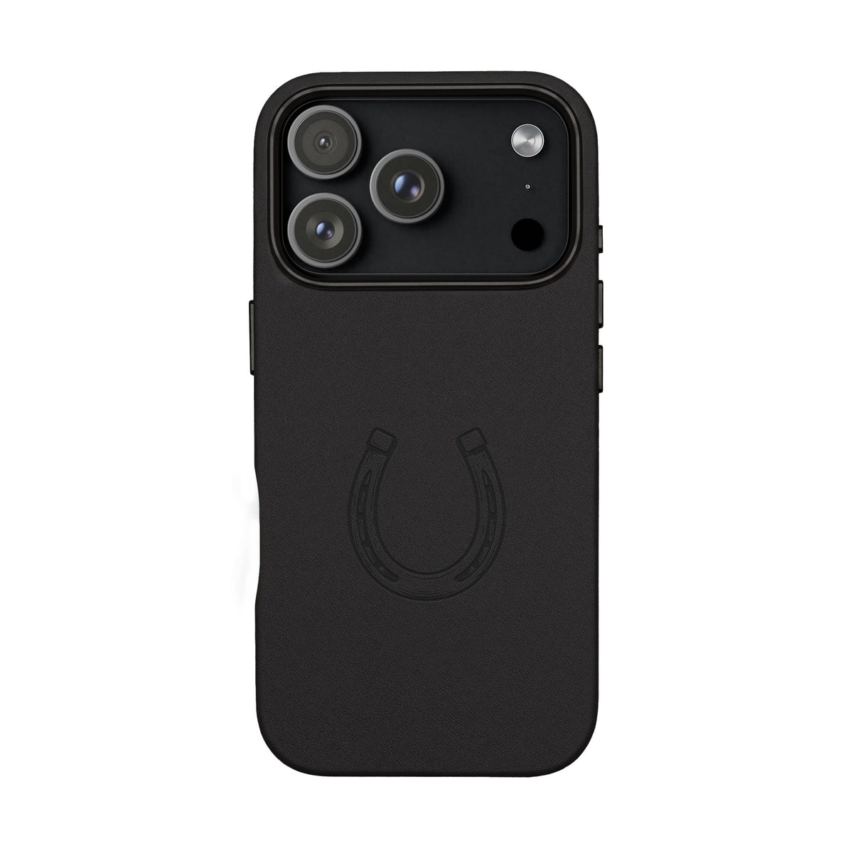 Étui Téléphone Cuir Gravé — Fer à Cheval Minimaliste