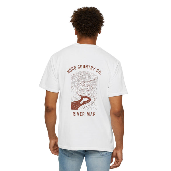 River Map Graphic T-Shirt — Nord Country Co. Topographic River Design