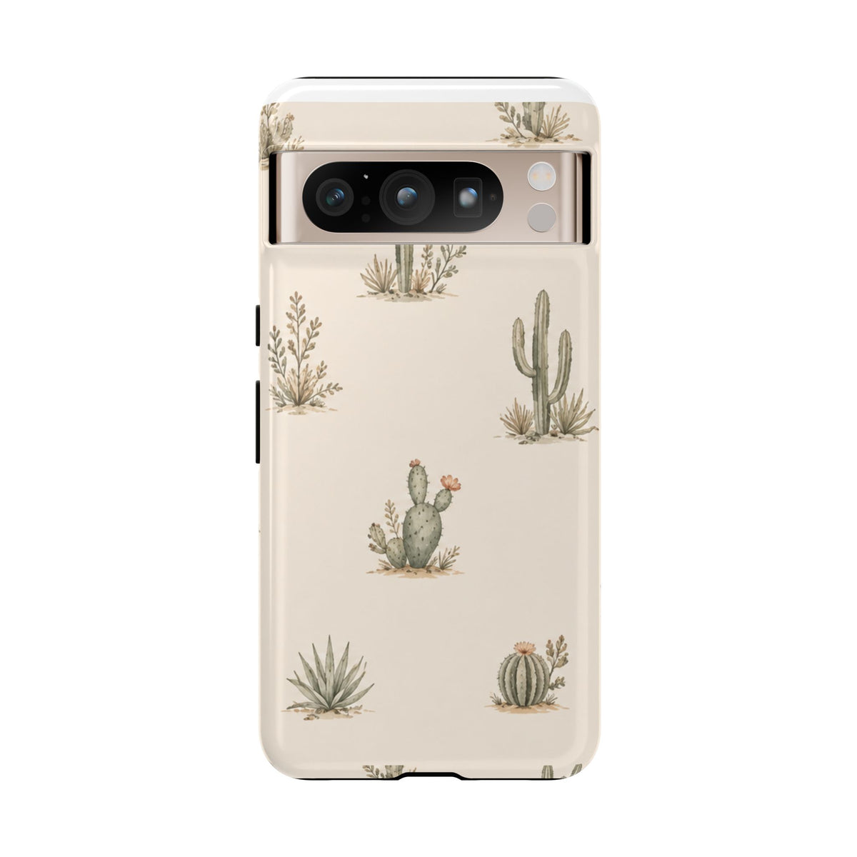 Cactus Pattern Tough Phone Case — Desert Floral Protective Cover