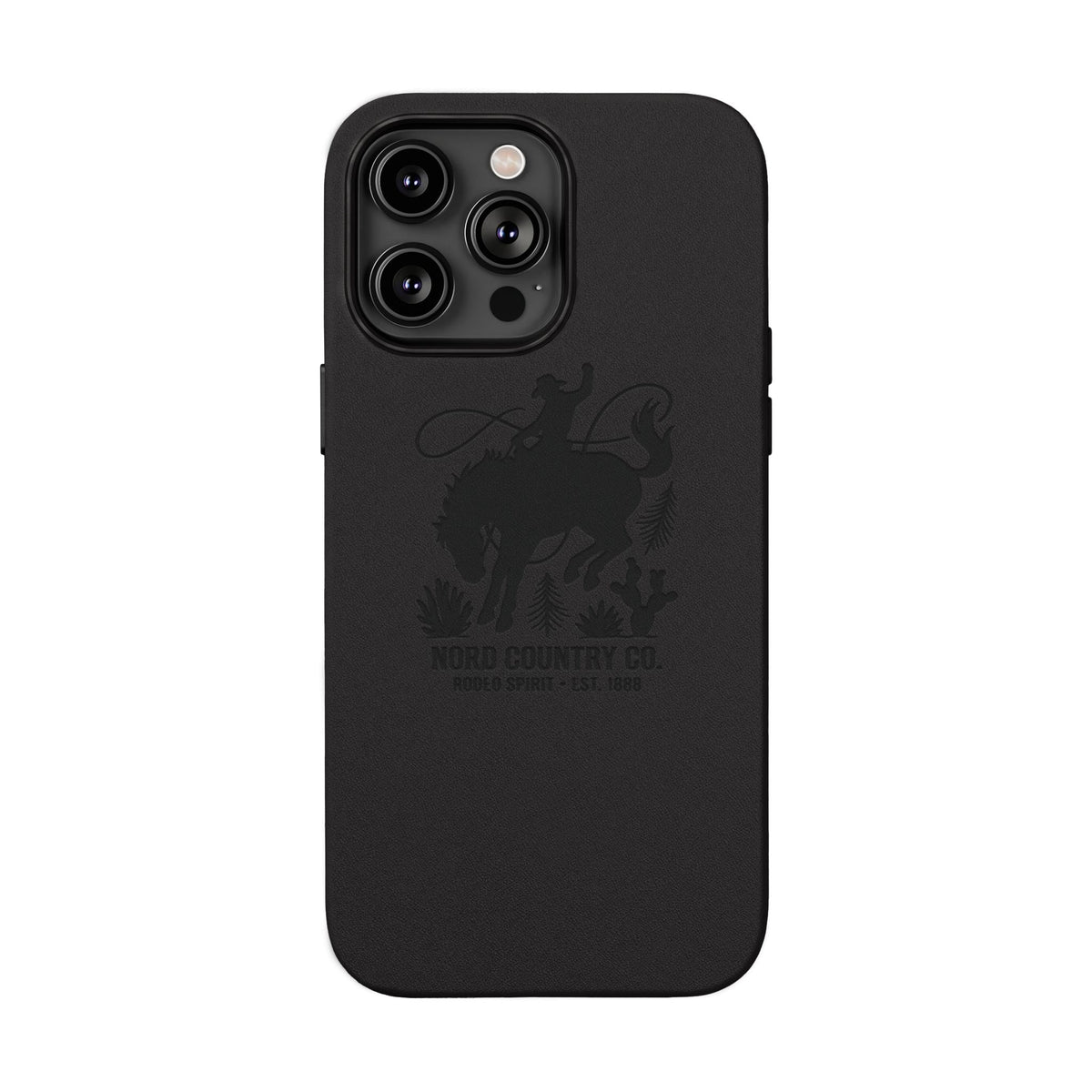 Étui Téléphone Cuir Gravé — Design Minimaliste Chameau
