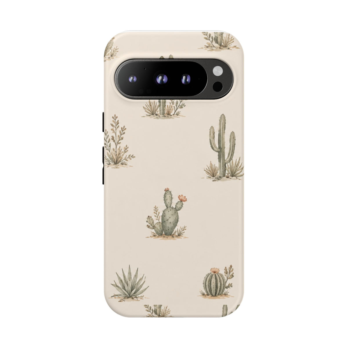 Cactus Pattern Tough Phone Case — Desert Floral Protective Cover