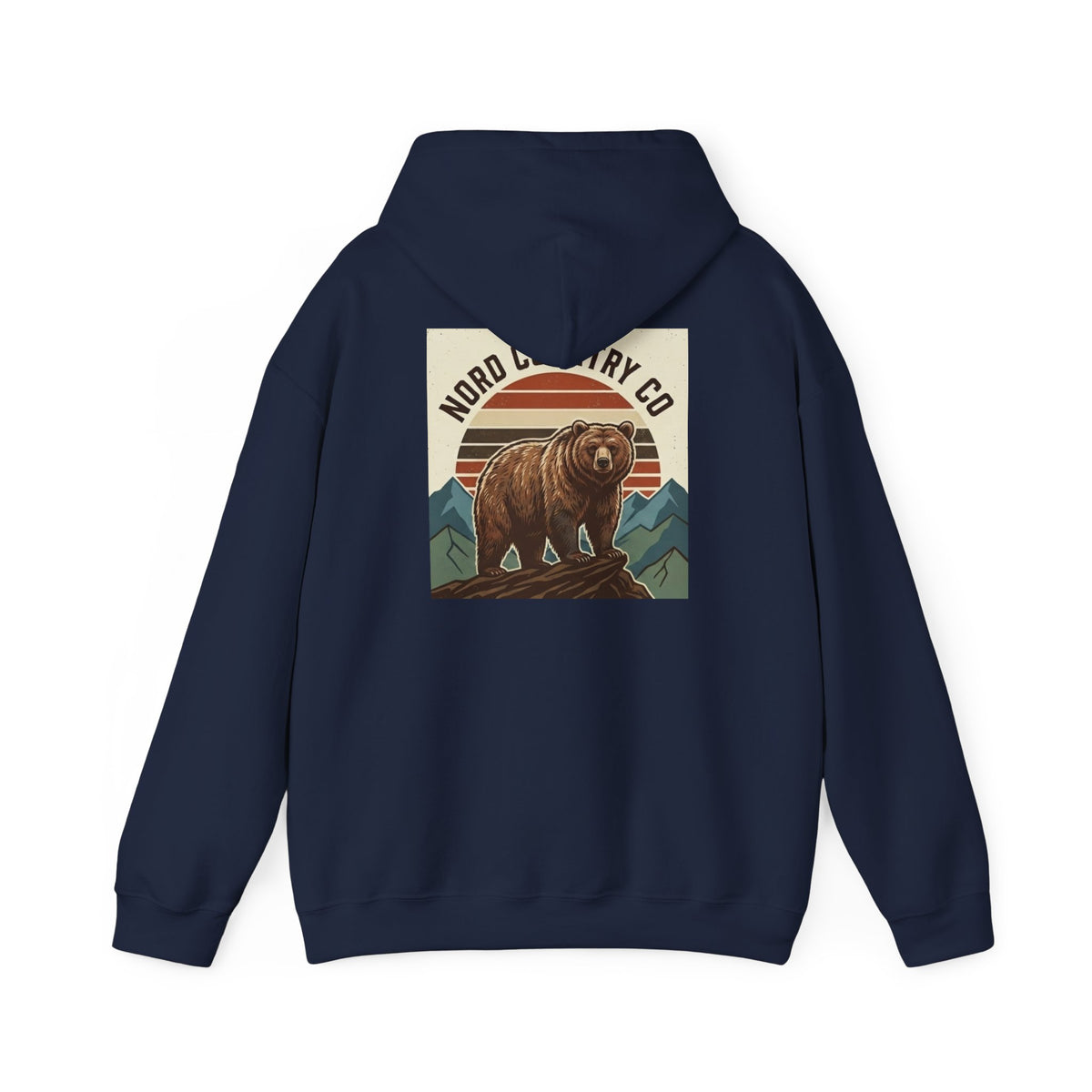 Vintage Bear Hoodie — Mountain Graphic