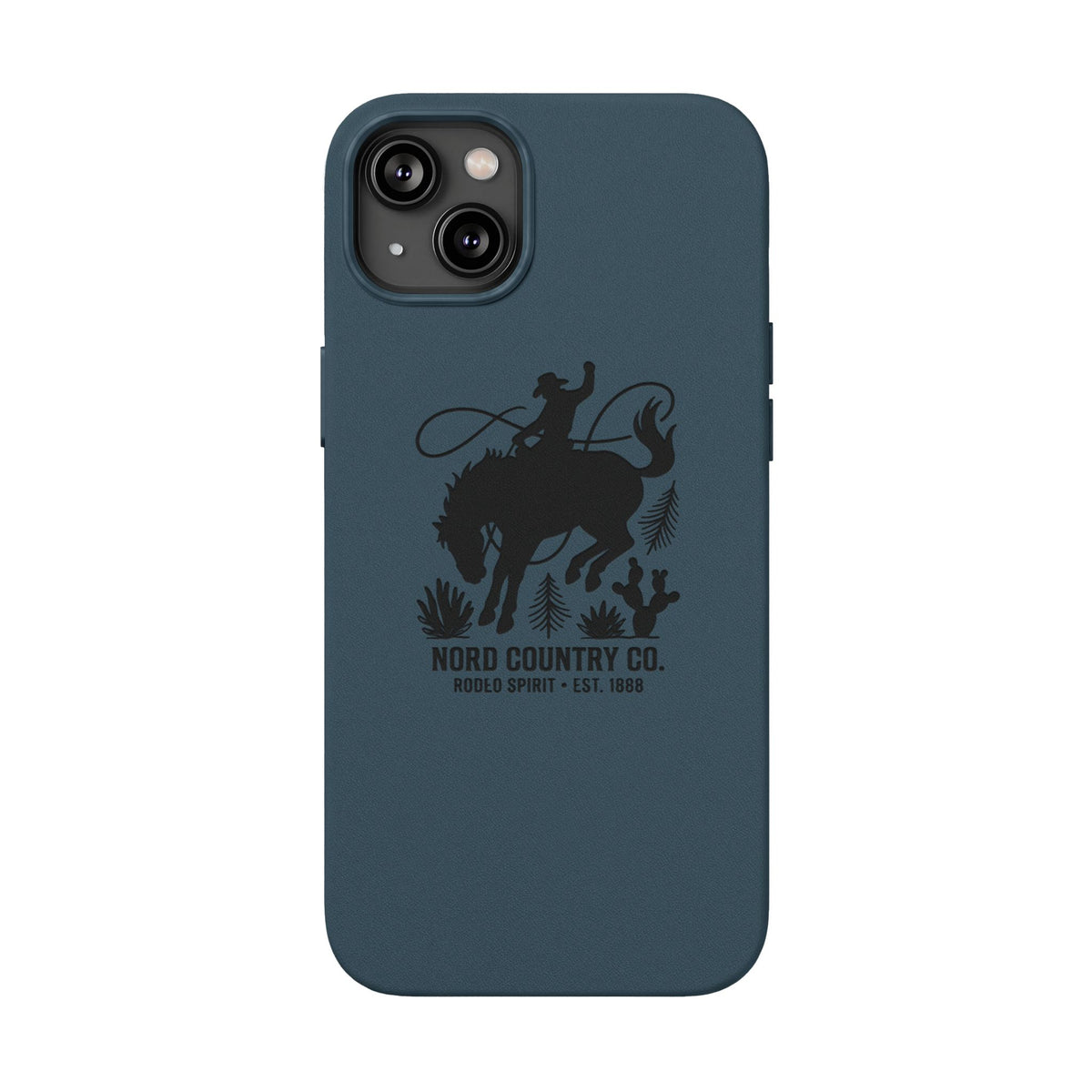Étui Téléphone Cuir Gravé — Design Minimaliste Chameau