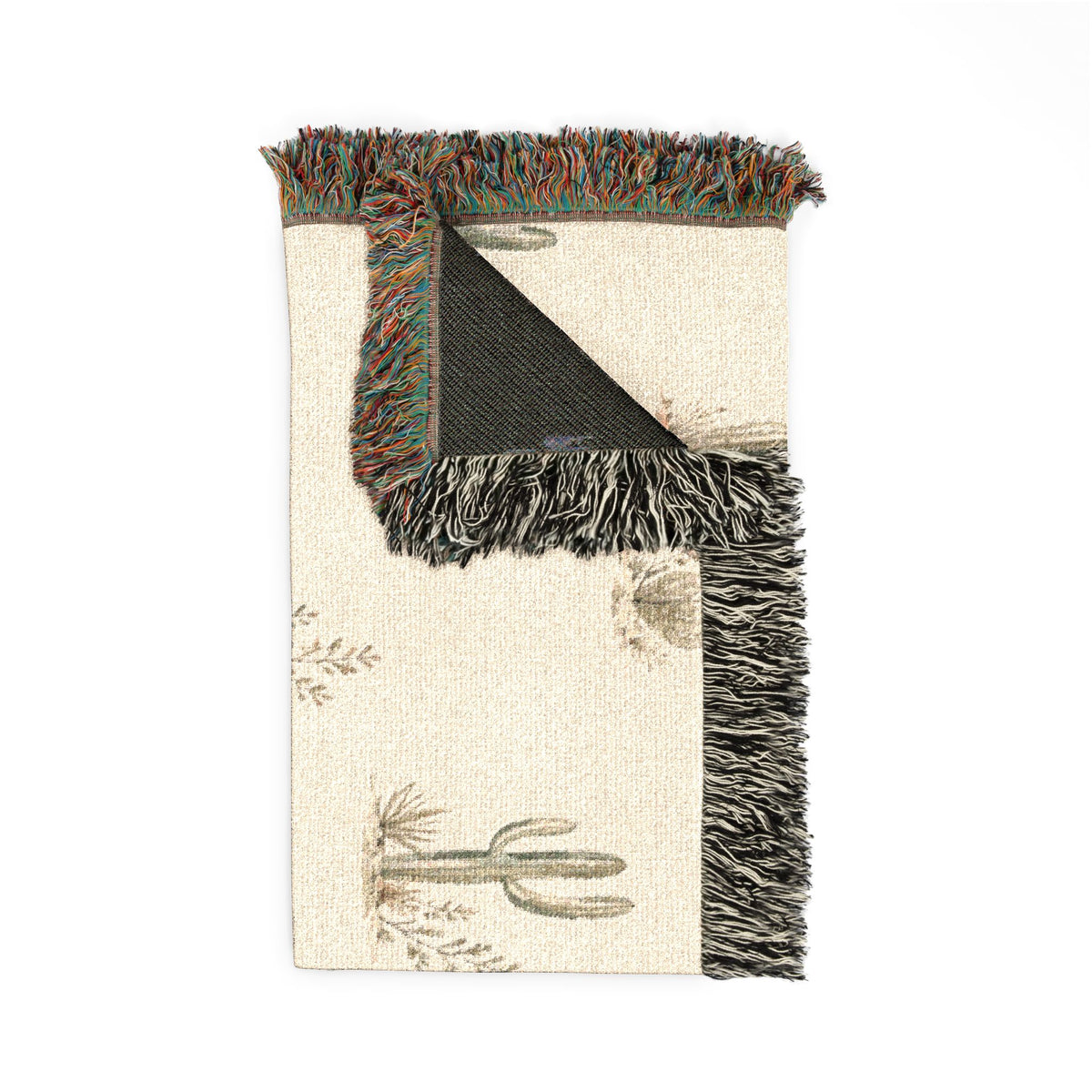 Jeté Tissé Motif Cactus — Désert Southwestern — Nord Country Co.