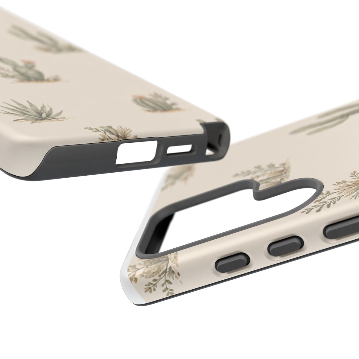 Cactus Pattern Tough Phone Case — Desert Floral Protective Cover