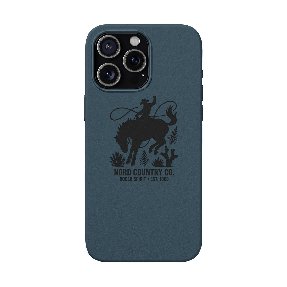 Étui Téléphone Cuir Gravé — Design Minimaliste Chameau