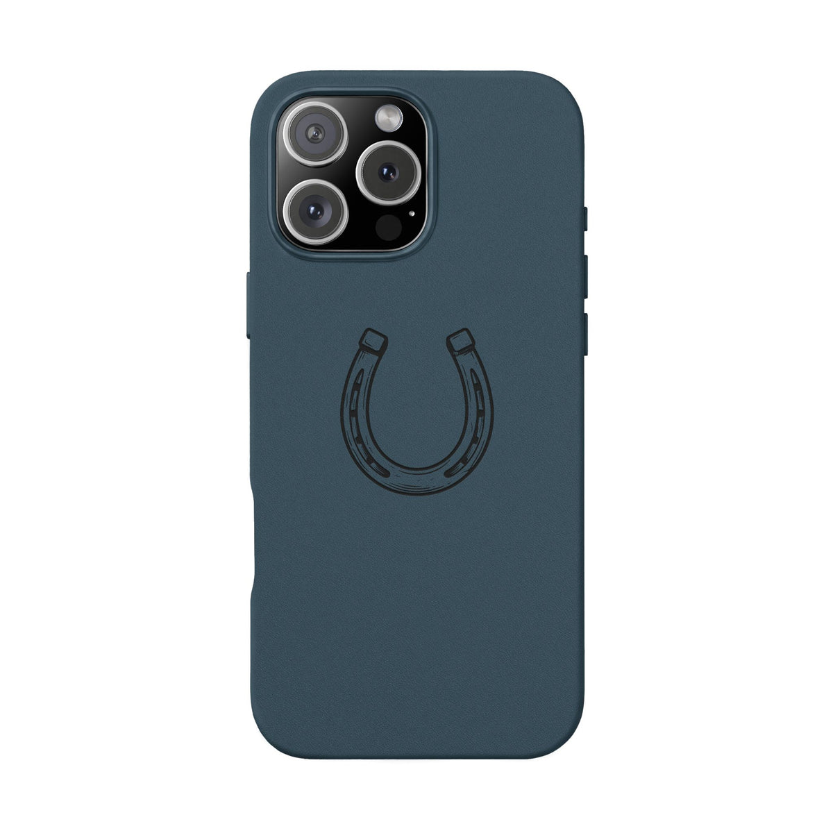 Étui Téléphone Cuir Gravé — Fer à Cheval Minimaliste