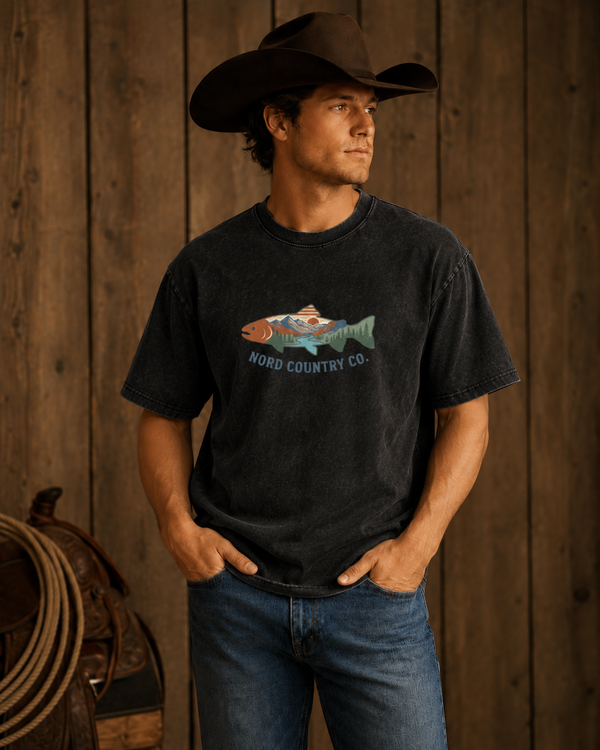 T-shirt Truite Rivière — Coupe Oversize