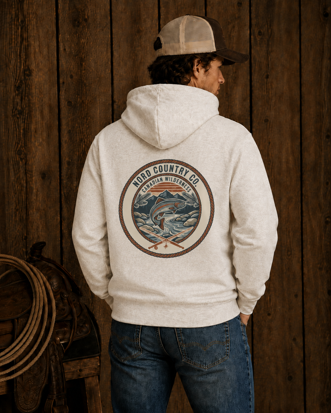 Coton Ouaté Oversize — Badge Pêche Sauvage — Nord Country Co.