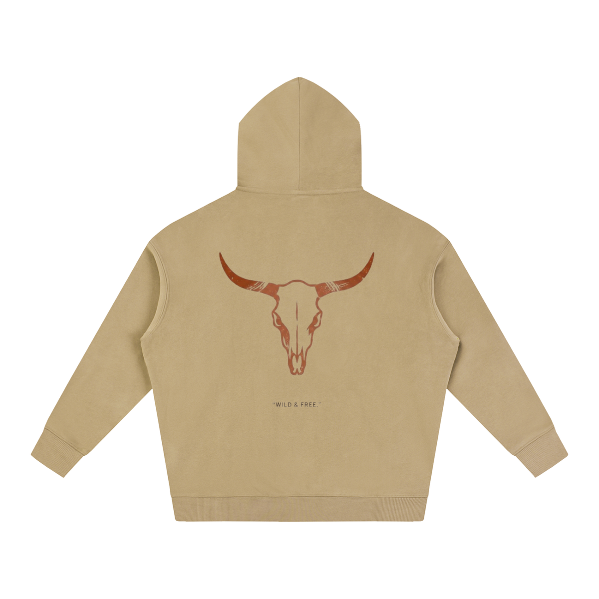 Coton Ouaté Oversize — Crâne de Longhorn Sauvage — coloris