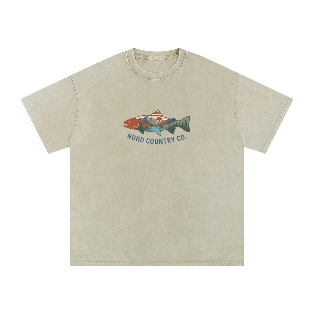T-shirt Truite Rivière — Coupe Oversize