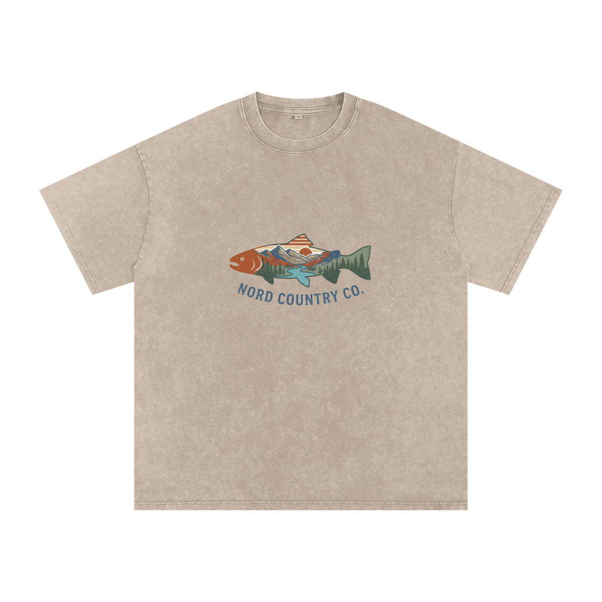 T-shirt Truite Rivière — Coupe Oversize
