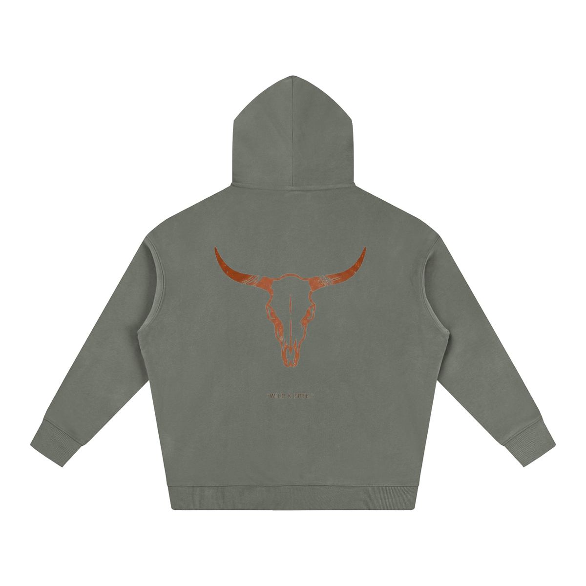 Coton Ouaté Oversize — Crâne de Longhorn Sauvage
