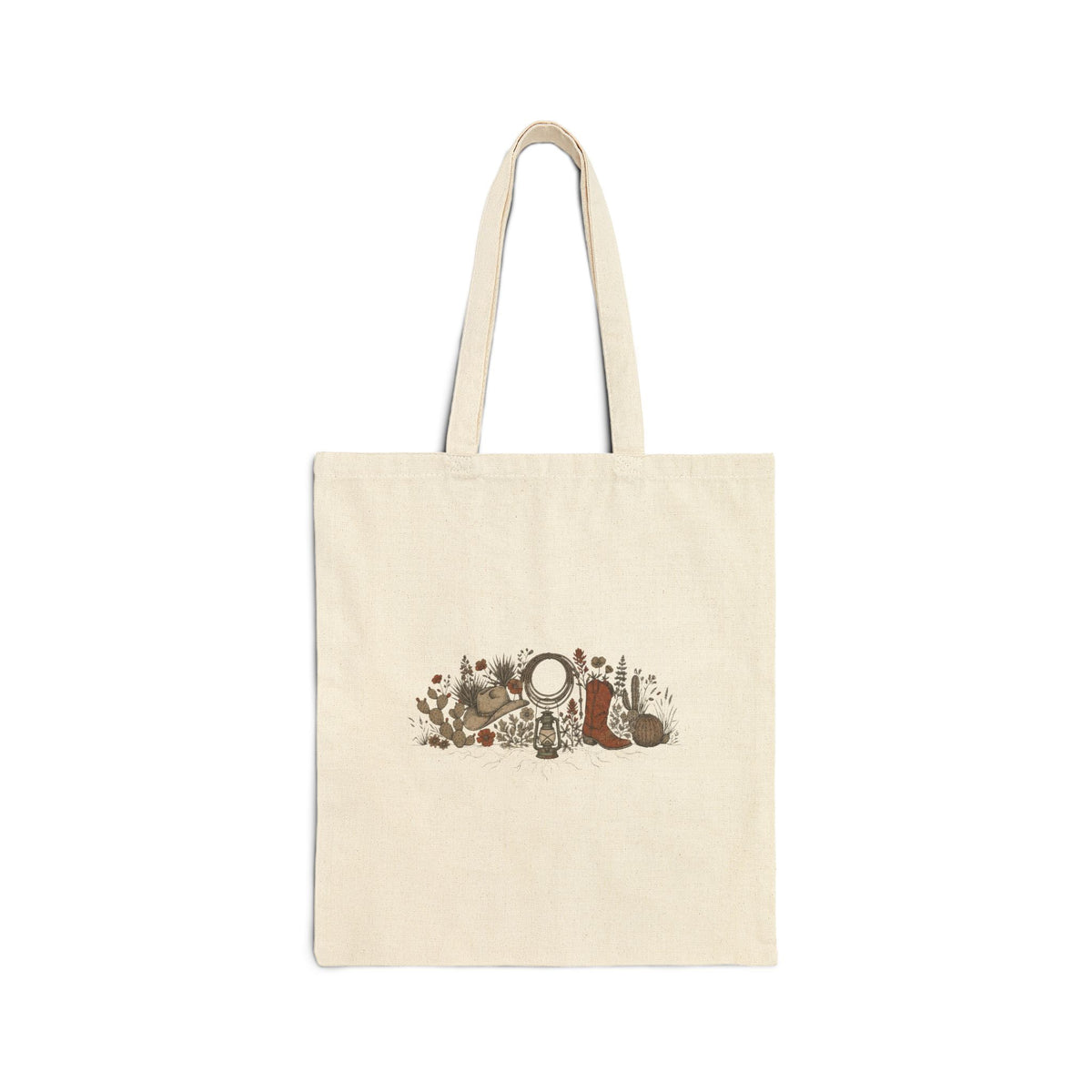 Tote Bag Toile Trésors du Cowboy — vue à plat — Nord Country Co.